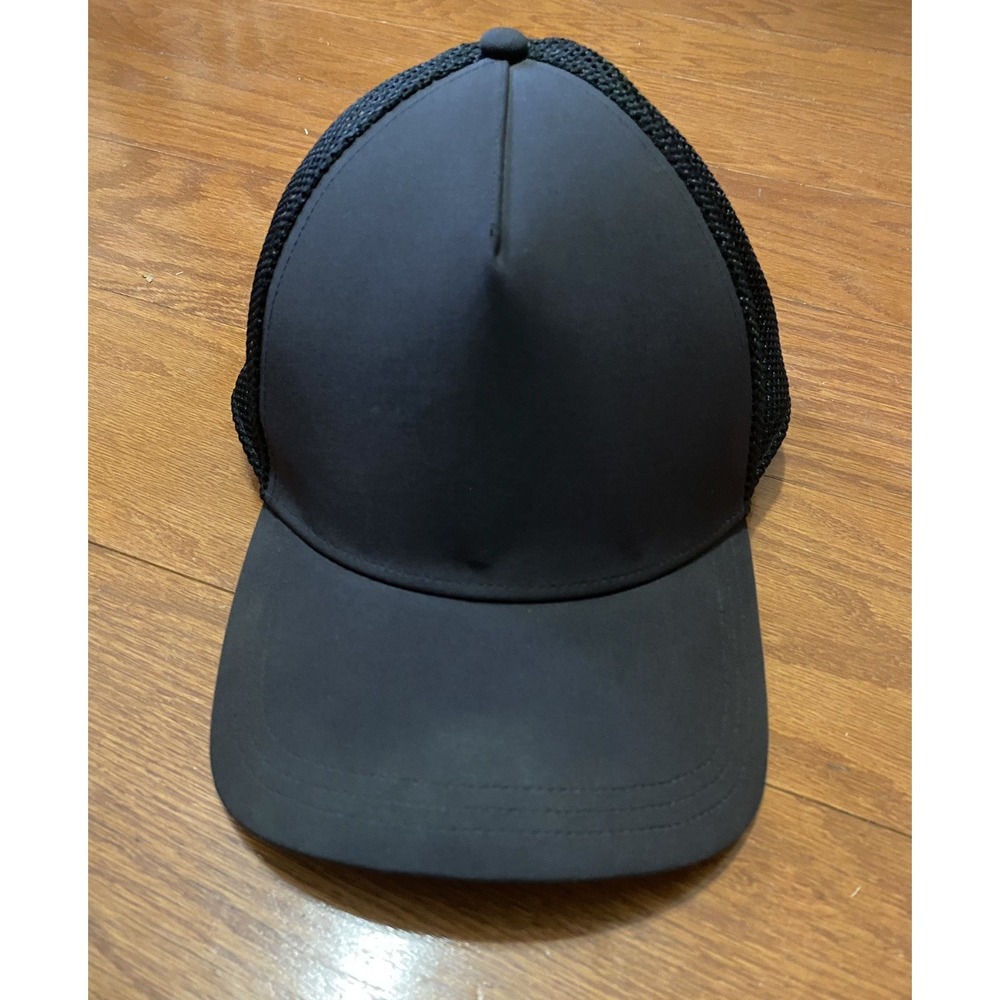 Lululemon Hat Cap Snap Back Black Mesh Trucker Athletic Running Mens Adjustable